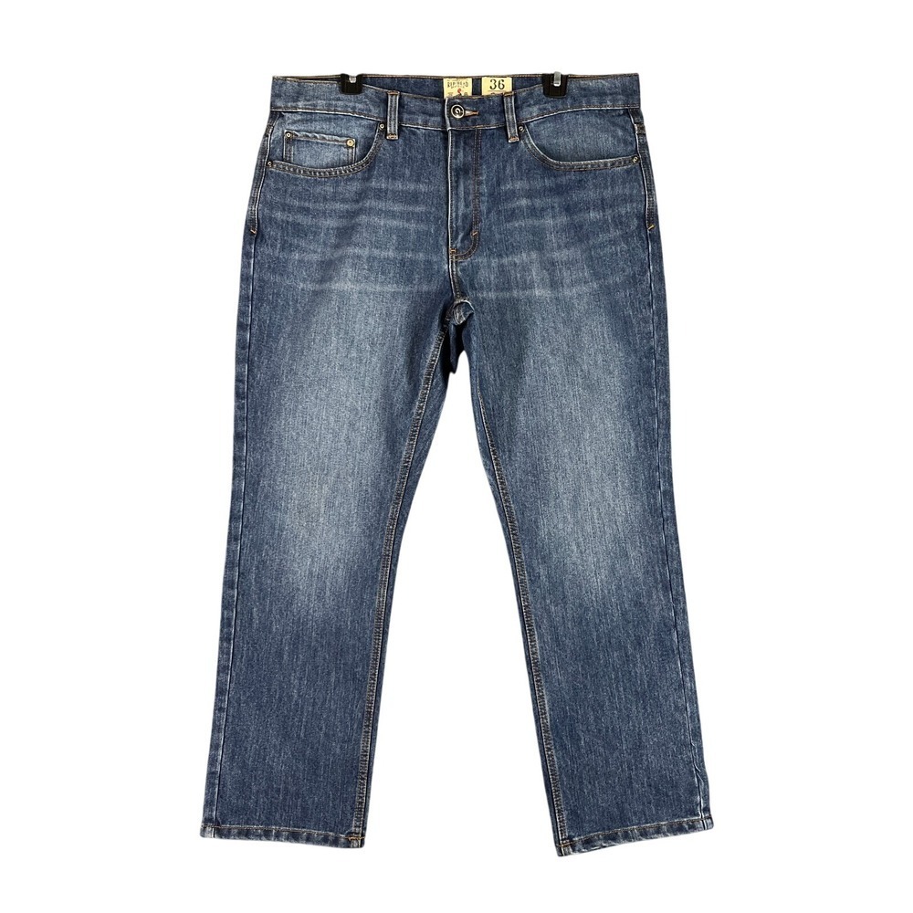 RedHead Jeans‎ Mens 36 Blue Denim Baggy Loose Fit Tapered High-Waisted Fade
